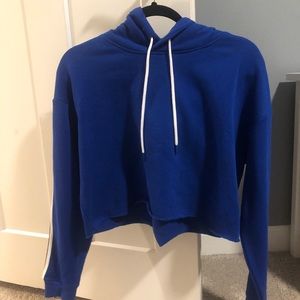 garage cropped hoodie with striped sleeves